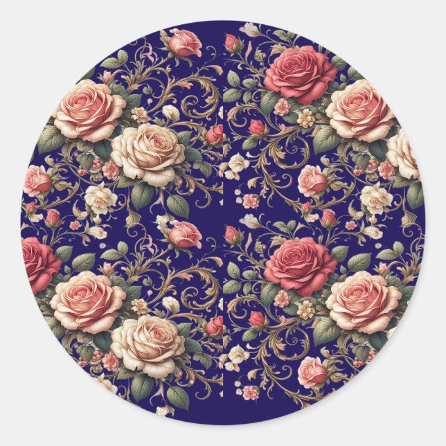 Rose Symphony Runder Aufkleber (Vorderseite)