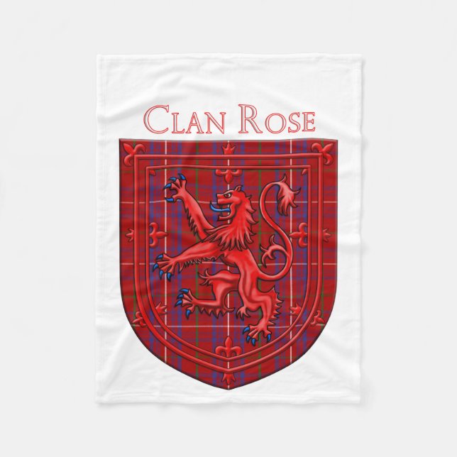 Rose Tartan Scottish Kariert Lion Rampant Fleecedecke (Vorderseite)