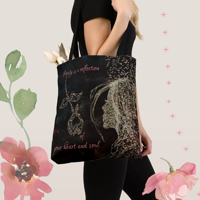 Rose Tasche (woman and rose tote bag)