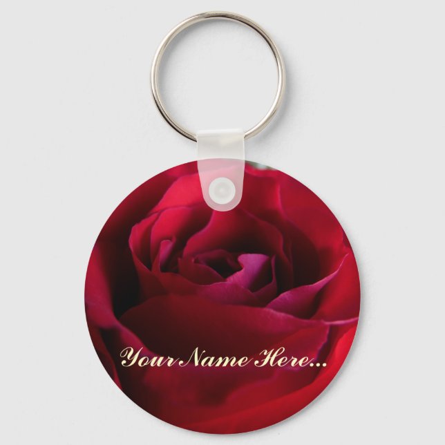 Rose Tastenketten Benutzerdefinierte Rote Rose Ges Schlüsselanhänger (Vorderseite)
