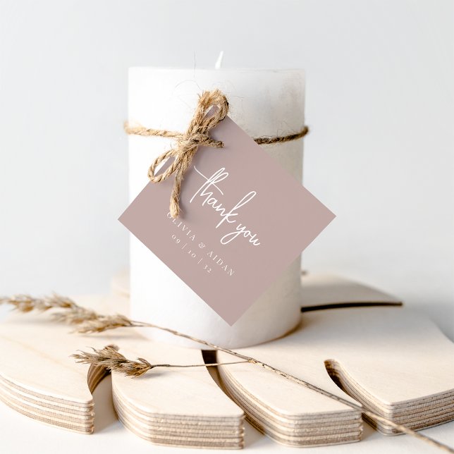 Rose Taupe | Handgeschriebene SkriptWedding Vielen Geschenkanhänger (Von Creator hochgeladen)