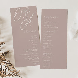 Rose Taupe | Script Watermark Monogram Wedding Programm