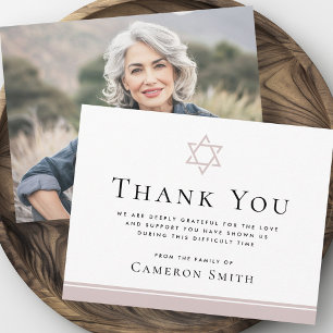 Rose taupe Star von David Beerdigung Beileid Foto Dankeskarte