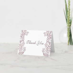 Rose Taupe Wedding Vintag Botanical Dankeskarte
