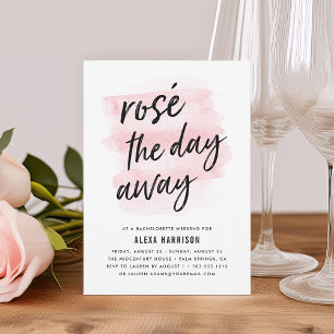 Rosé The Day Away Bachelorette Wochenende Einladun Einladung