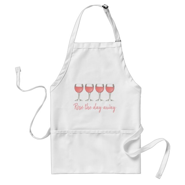 Rosé The Day Away Pink Rose Glass Wine Lover Schürze (Vorne)