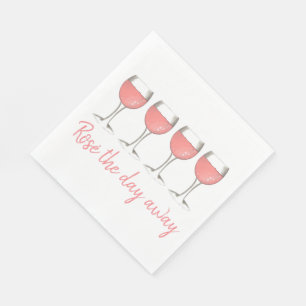 Rosé The Day Away Rosa Rose Glass Wein Lover Serviette