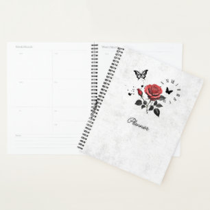 Rose, Tinte und Zeitplaner Planer