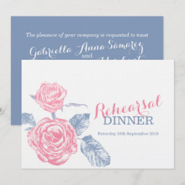 Rose Tintenfisch blau rosa Probe Abendessen einlad Einladung