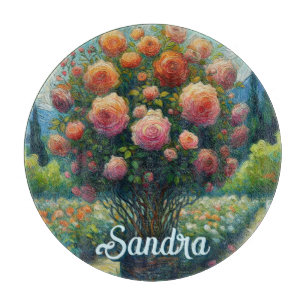 Rose Topiary Van Gogh Style Rose Blumenrosa Schneidebrett