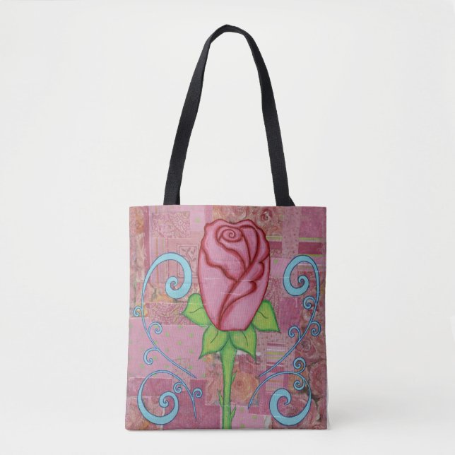 Rose Tote Bag Tasche (Vorderseite)