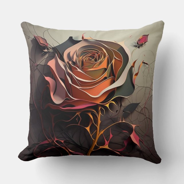 Rose Träume: Abstrakte Art Rose Dekorative Sitzkis Kissen (Vorderseite)