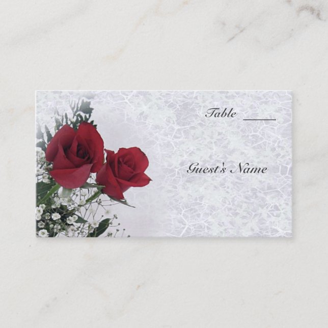 Rose träumen Hochzeitstisch Platzkarte (Vorderseite)