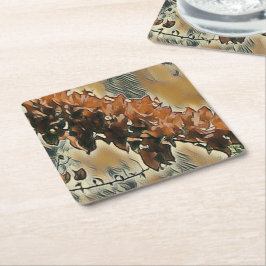 Rose Tree Art Rechteckiger Pappuntersetzer