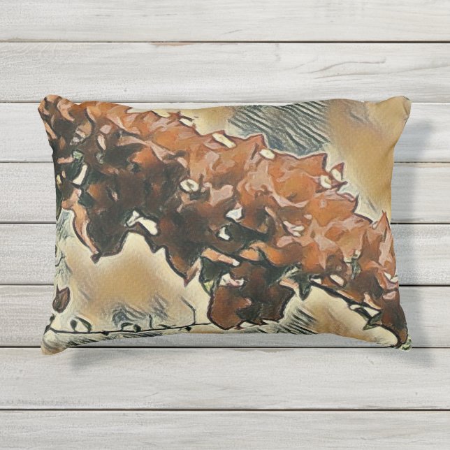 Rose Tree Art Throw Kissen Für Draußen (Vorderseite)