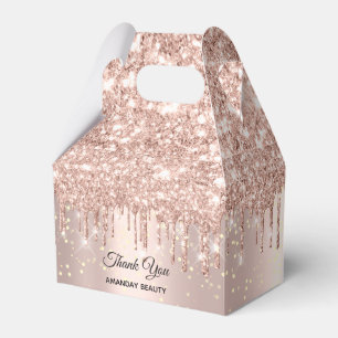 Rose Tropfen Glitzer Süß 16. Bridal Wedding Glam Geschenkschachtel
