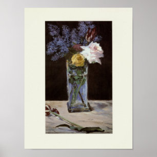 Rose, Tulips & Lilacs in einer Kristallvase Poster