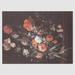 Rose, Tulips, Ranunculus von Rachel Ruysch Seidenpapier