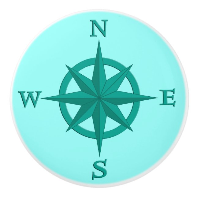 Rose, Türkis und Aqua des Kompass-8-Point Keramikknauf (Vorderseite)