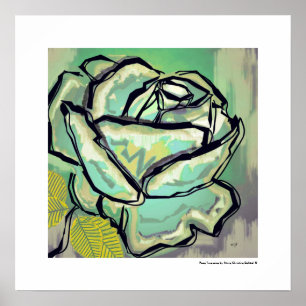 Rose Turquoise Élégant Printemps Poster Art Imprim