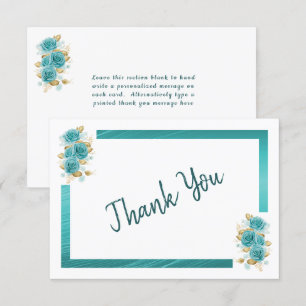Rose turquoise et Turquoise Elégant Carte de remer