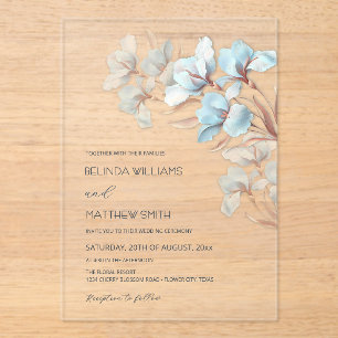Rose Turquoise Or Artistiques Invitation