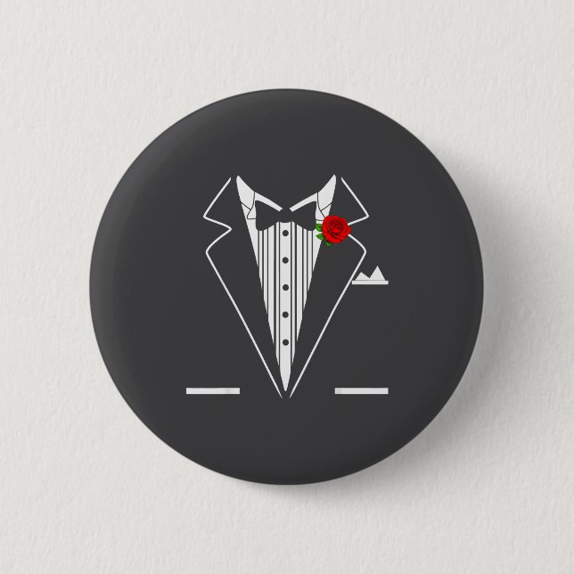 Rose Tuxedo Tux Wedding Prom Costume Party Men Kid Button (Vorderseite)