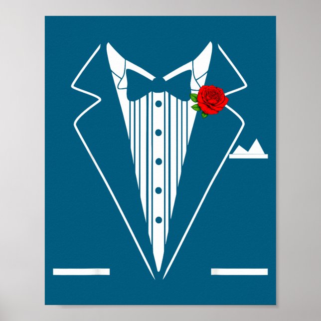 Rose Tuxedo Tux Wedding Prom Costume Party Men Kid Poster (Vorne)