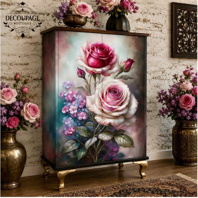 Rose Twilight Garden Decoupage Seidenpapier (Roses Twilight Garden Decoupage Tissue Paper)