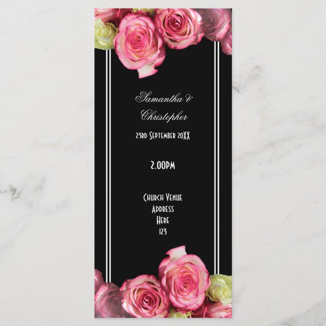 Rose über das Hochzeitsprogramm der Schwarzen Kirc Programm (Vorderseite)