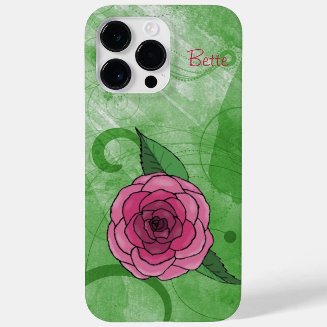 Rose über die grüne Case-Mate iPhone 14 pro max hülle (Rückseite)