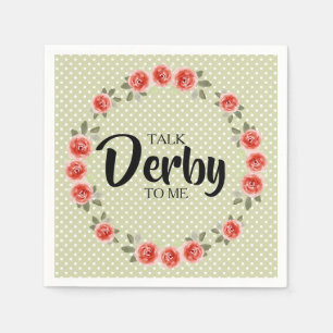 Rose über Limone Polka Dots Napkins mit Derby Serviette