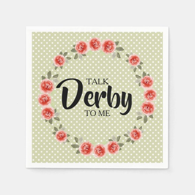 Rose über Limone Polka Dots Napkins mit Derby Serviette (Vorderseite)