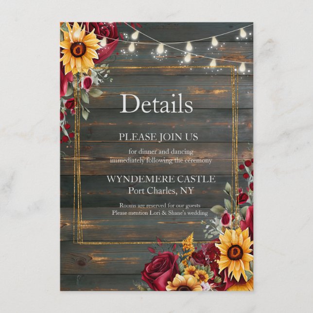 Rose und Aster Begleitkarte (Vorderseite)