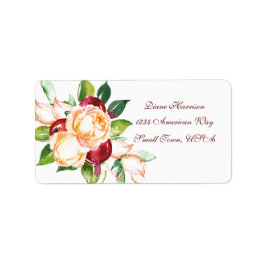 Rose und Berry Watercolor Stems Adressaufkleber