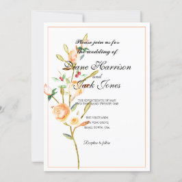 Rose und Berry Watercolor Stems Einladung