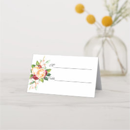 Rose und Berry Watercolor Stems Platzkarte