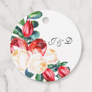 Rose und Berry Watercolor Stems Wedding Geschenkanhänger