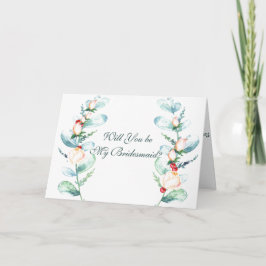 Rose und Berry werden Sie meine Brautjungfrau sein Karte