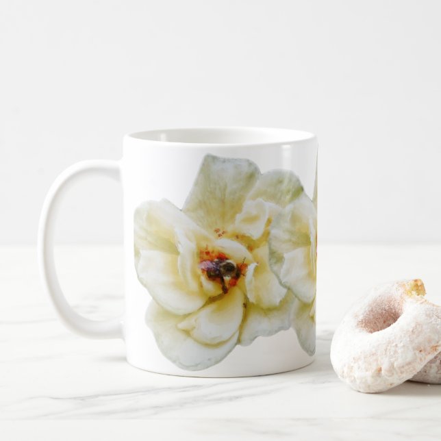 Rose und Biene Kaffeetasse (Mit Donut)