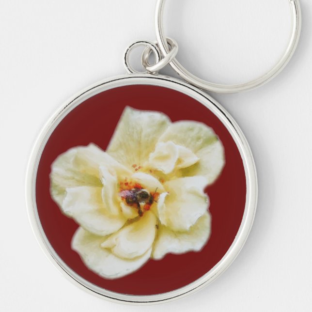Rose und Biene Schlüsselanhänger (Vorne)