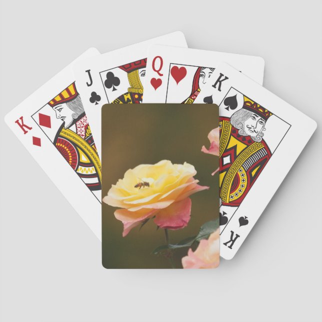 Rose und Biene Tragetasche Spielkarten (Rückseite)