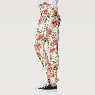 Rose und Blätter Leggings