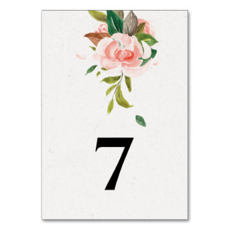 Rose und Blattwerk Tischnummer