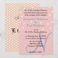 Rose und Blue Monogram Wedding Polka Dots