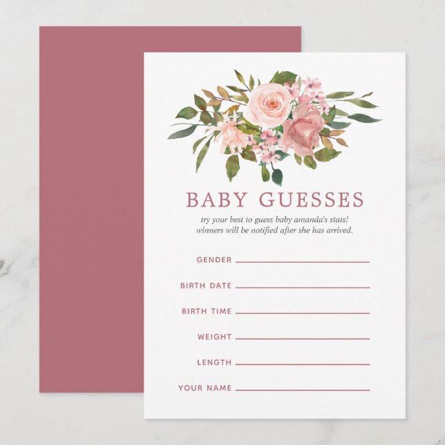 Rose und Blush Gold Baby Duschberatung für Mama Einladung (Vorne/Hinten)