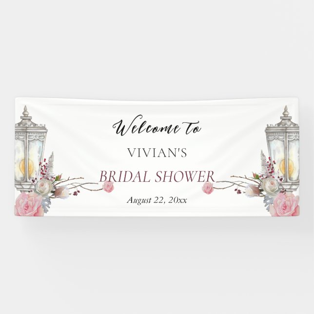 Rose und Brautparty Lantern Willkommen Banner (Horizontal)