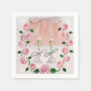 Rose und Champagner Serviette