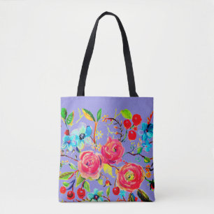 Rose und Cherry Blossom Periwinkle Tasche