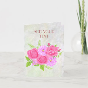Rose und Dahlias Blume Faltkarte